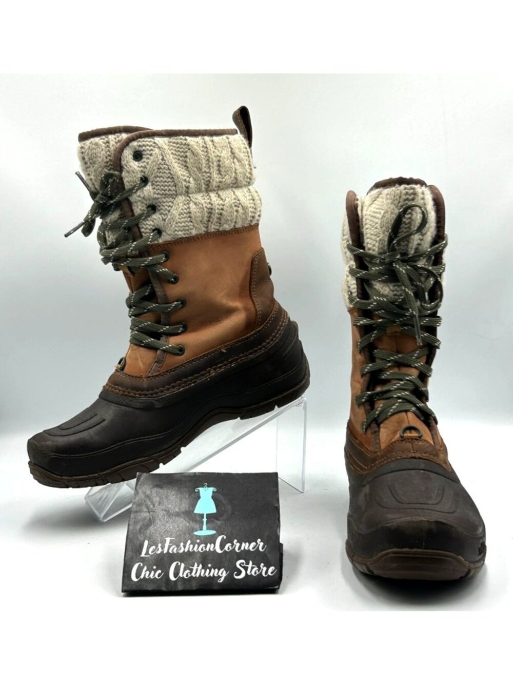 The North Face Women's Brown Leather Shellista II Waterproof Mid Boots SZ 6.5 31